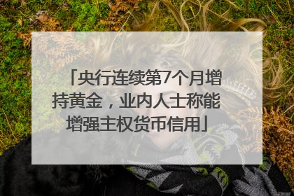 央行连续第7个月增持黄金，业内人士称能增强主权货币信用