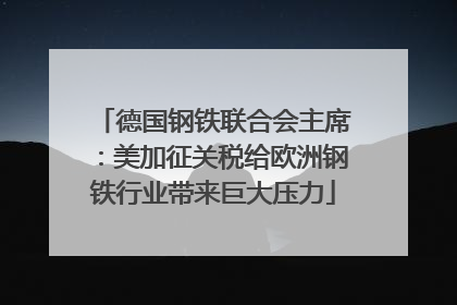 德国钢铁联合会主席：美加征关税给欧洲钢铁行业带来巨大压力