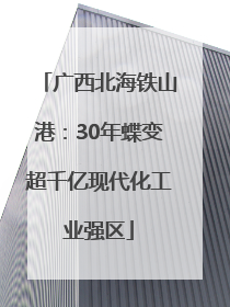 广西北海铁山港：30年蝶变超千亿现代化工业强区