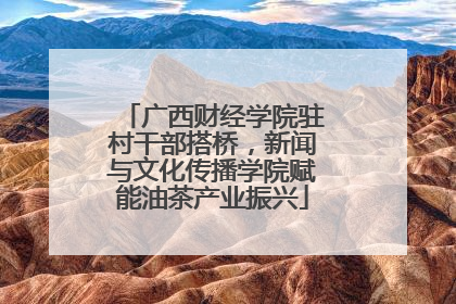广西财经学院驻村干部搭桥，新闻与文化传播学院赋能油茶产业振兴