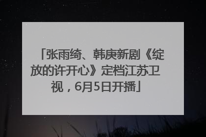 张雨绮、韩庚新剧《绽放的许开心》定档江苏卫视，6月5日开播