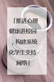 推进心理健康进校园，构建系统化学生支持网络