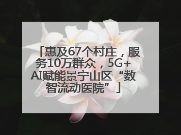 惠及67个村庄，服务10万群众，5G+AI赋能景宁山区“数智流动医院”