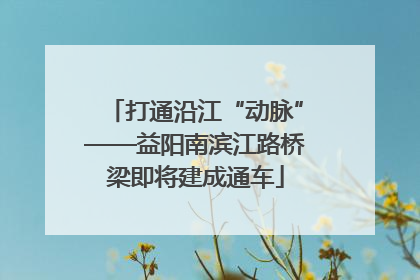 打通沿江“动脉”——益阳南滨江路桥梁即将建成通车