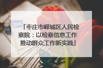 枣庄市峄城区人民检察院：以检察信息工作推动群众工作新实践
