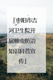 枣阳市吉河卫生院开展蜱虫防治知识科普宣传