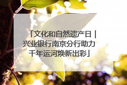 文化和自然遗产日｜兴业银行南京分行助力千年运河焕新出彩