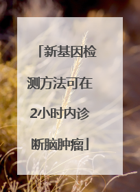 新基因检测方法可在2小时内诊断脑肿瘤