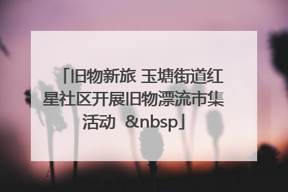 旧物新旅 玉塘街道红星社区开展旧物漂流市集活动   