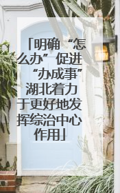 明确“怎么办”促进“办成事” 湖北着力于更好地发挥综治中心作用