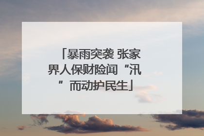 暴雨突袭 张家界人保财险闻“汛”而动护民生