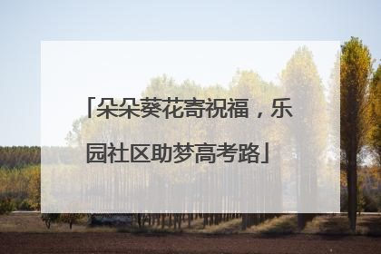 朵朵葵花寄祝福，乐园社区助梦高考路