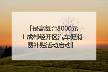 最高每台8000元！成都经开区汽车促消费补贴活动启动