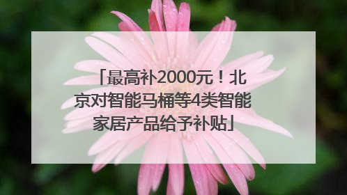 最高补2000元！北京对智能马桶等4类智能家居产品给予补贴