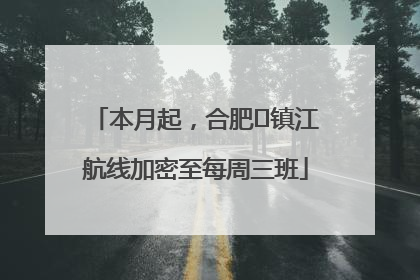本月起，合肥⇋镇江航线加密至每周三班