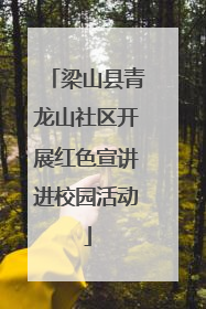 梁山县青龙山社区开展红色宣讲进校园活动