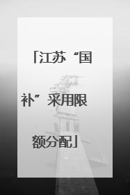 江苏“国补”采用限额分配