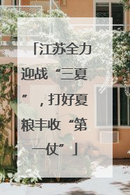 江苏全力迎战“三夏”，打好夏粮丰收“第一仗”