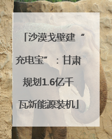 沙漠戈壁建“充电宝”：甘肃规划1.6亿千瓦新能源装机