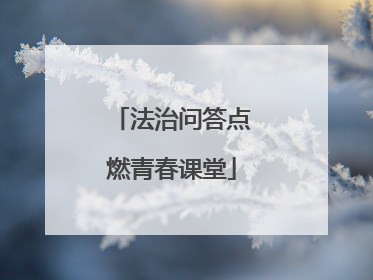 法治问答点燃青春课堂