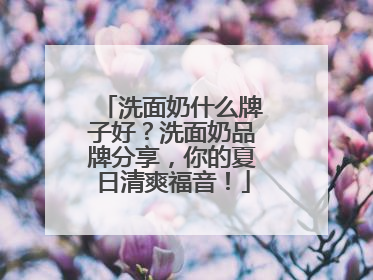 洗面奶什么牌子好？洗面奶品牌分享，你的夏日清爽福音！