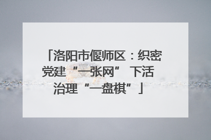 洛阳市偃师区：织密党建“一张网” 下活治理“一盘棋”