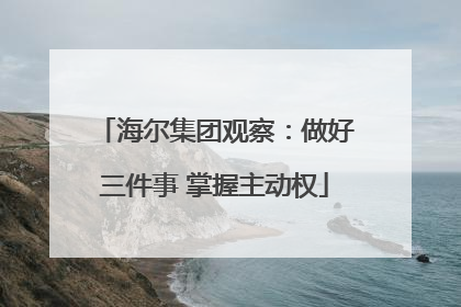 海尔集团观察：做好三件事 掌握主动权