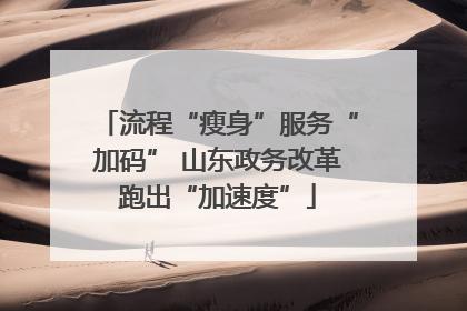 流程“瘦身”服务“加码” 山东政务改革跑出“加速度”