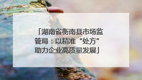湖南省衡南县市场监管局：以精准“处方”助力企业高质量发展