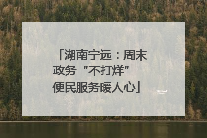 湖南宁远：周末政务“不打烊” 便民服务暖人心