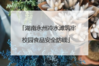 湖南永州冷水滩筑牢校园食品安全防线