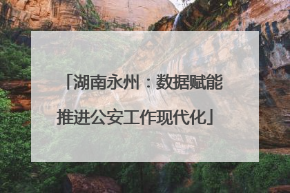 湖南永州：数据赋能推进公安工作现代化