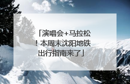 演唱会+马拉松！本周末沈阳地铁出行指南来了