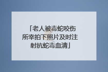 老人被毒蛇咬伤 所幸拍下照片及时注射抗蛇毒血清