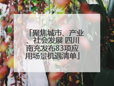 聚焦城市、产业、社会发展 四川南充发布83项应用场景机遇清单