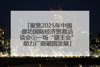 聚焦2025年中国·廊坊国际经济贸易洽谈会③一场“链主会” 助力厂商破圈发展
