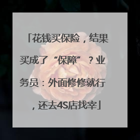 花钱买保险，结果买成了“保障”？业务员：外面修修就行，还去4S店找宰