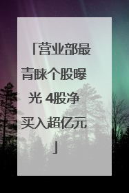 营业部最青睐个股曝光 4股净买入超亿元