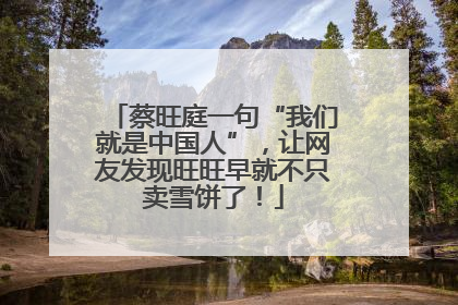 蔡旺庭一句“我们就是中国人”，让网友发现旺旺早就不只卖雪饼了！