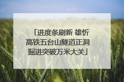 进度条刷新 雄忻高铁五台山隧道正洞掘进突破万米大关