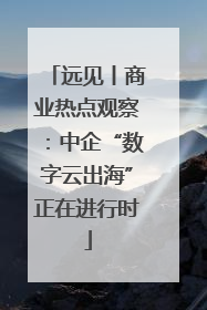 远见丨商业热点观察：中企“数字云出海”正在进行时
