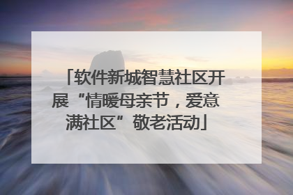 软件新城智慧社区开展“情暖母亲节，爱意满社区”敬老活动
