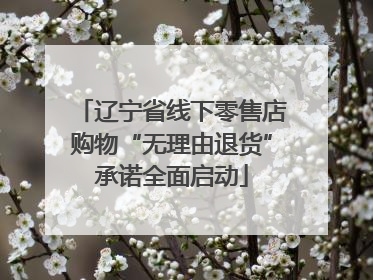 辽宁省线下零售店购物“无理由退货”承诺全面启动