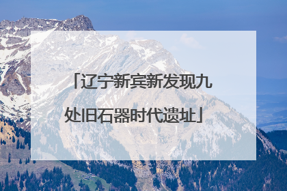 辽宁新宾新发现九处旧石器时代遗址