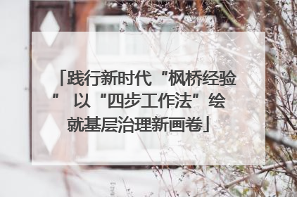 践行新时代“枫桥经验” 以“四步工作法”绘就基层治理新画卷