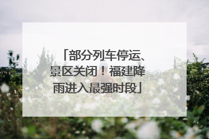 部分列车停运、景区关闭！福建降雨进入最强时段