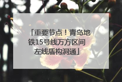 重要节点！青岛地铁15号线万方区间左线盾构洞通
