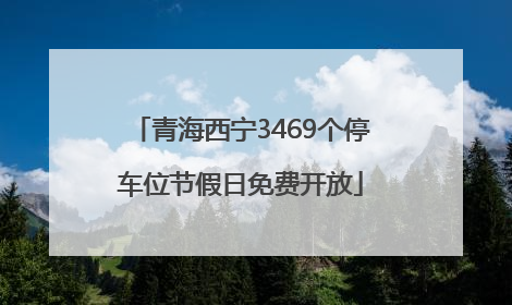 青海西宁3469个停车位节假日免费开放