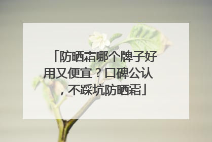 防晒霜哪个牌子好用又便宜？口碑公认，不踩坑防晒霜