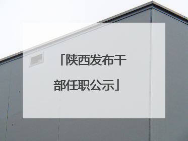 陕西发布干部任职公示